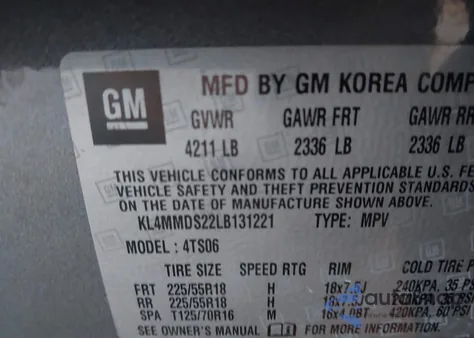 2020 Buick Encore Gx Fwd Select из США, поврежденный, VIN KL4MMDS22LB131221